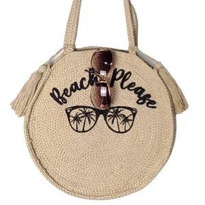 Jute Shoulder Bag For Summer Travel Vacation It Says, Beach Please